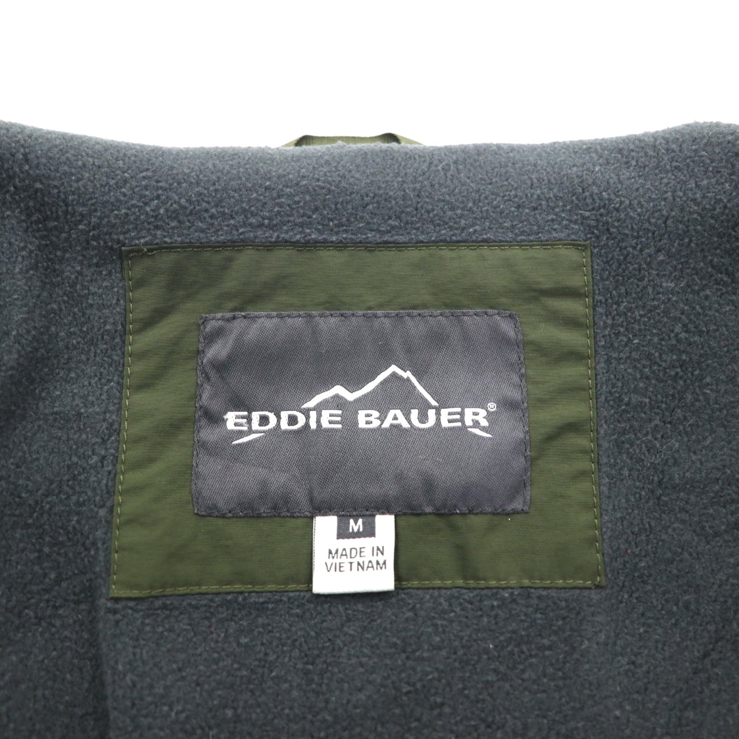 Eddie Bauer フリースライニング 中綿 ナイロンジャケット ブルゾン M カーキ Thermore