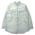 日本然リトテ-古着オンライン-Levi's 90年代 アイスウォッシュ デニムシャツ L ブルー コットン オレンジタブ-Levi's 90's Ice Wash Denim Shirt L Blue Cotton Orange Tab