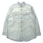 日本然リトテ-古着オンライン-Levi's 90年代 アイスウォッシュ デニムシャツ L ブルー コットン オレンジタブ-Levi's 90's Ice Wash Denim Shirt L Blue Cotton Orange Tab