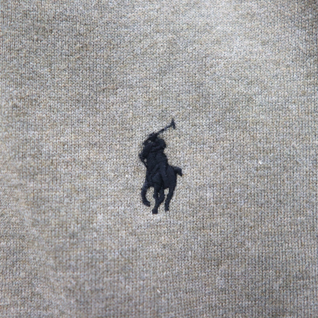 POLO RALPH LAUREN Reverse Weave Full-Zip Hoodie, XL, Gray and Khaki, Small Pony Embroidery