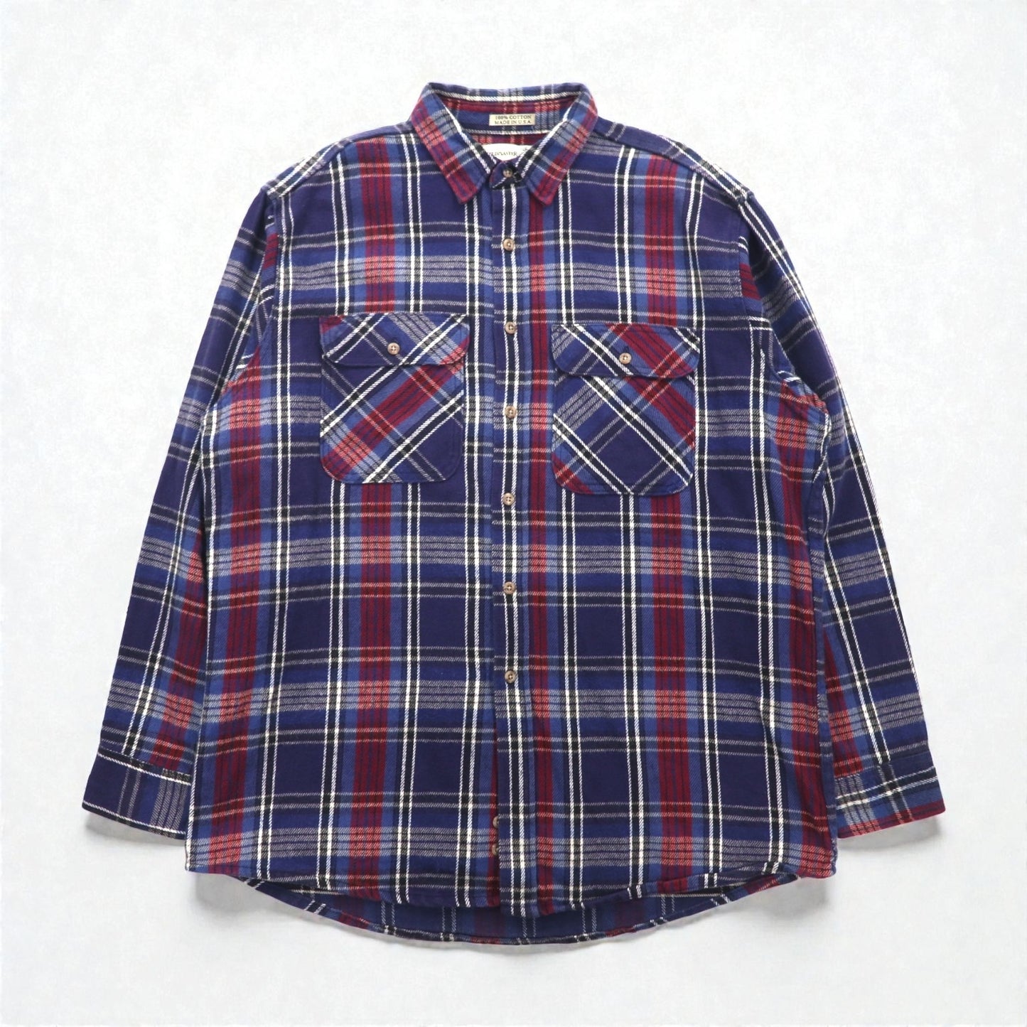 90s USA Vintage Flannel Shirt FIELDMASTER ヘビー フランネルシャツ XL チェック 胸ポケット USA製 90年代