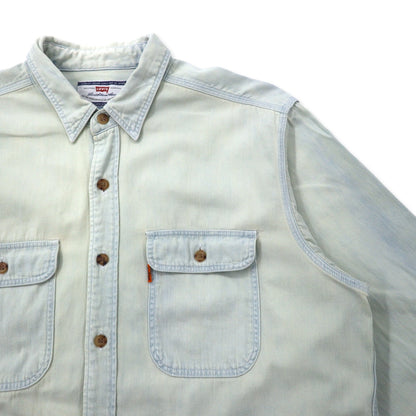 Levi's 90s Ice Wash Denim Shirt, Large, Blue, Cotton, Orange Tab