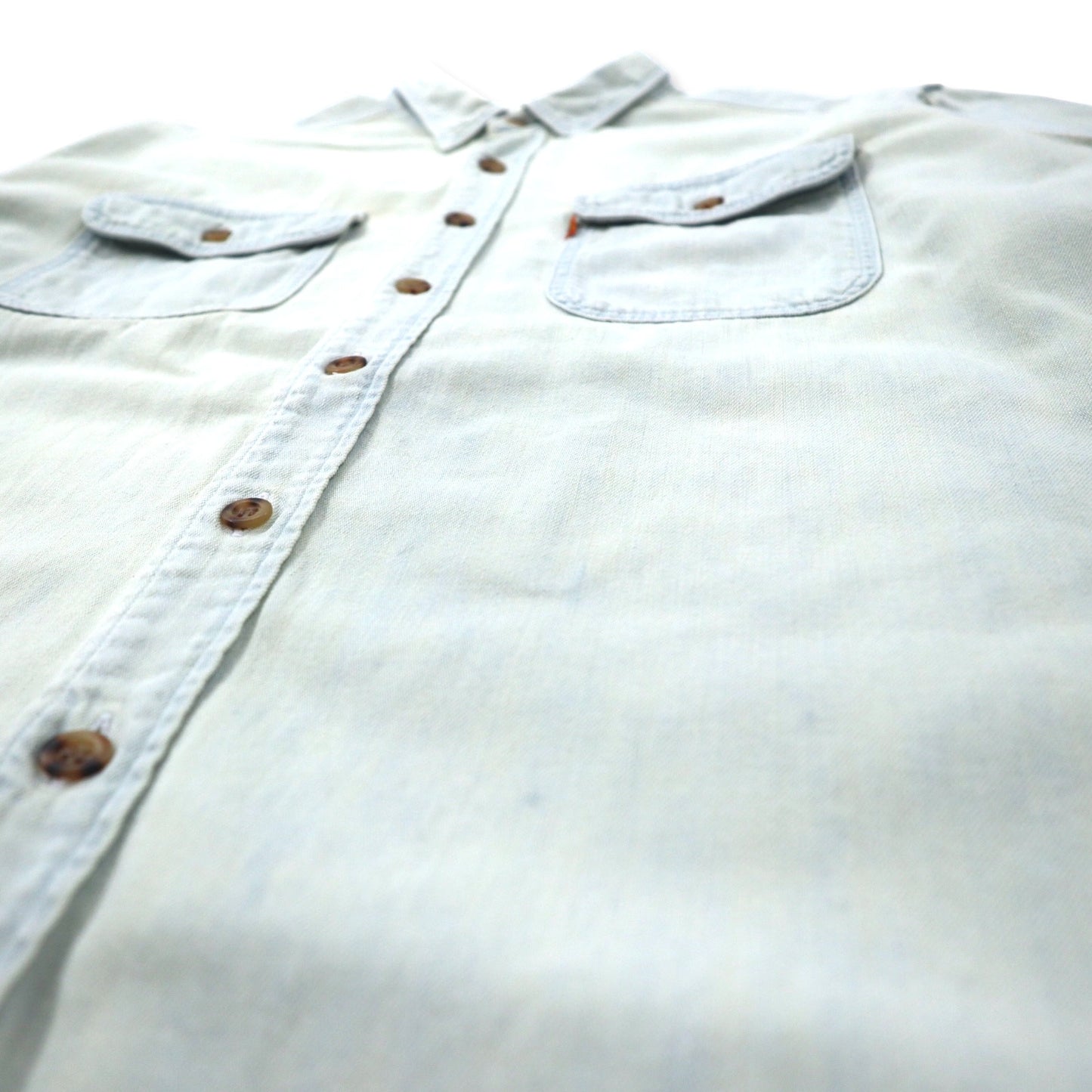 Levi's 90s Ice Wash Denim Shirt, Large, Blue, Cotton, Orange Tab