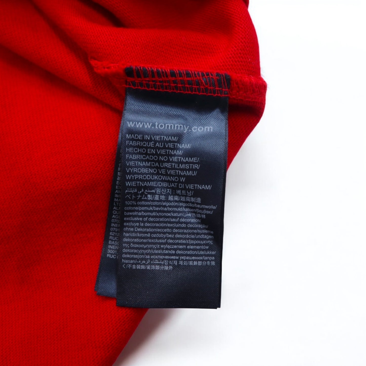 TOMMY HILFIGER ラガーシャツ M レッド コットン ロゴ刺繍 MW0MW06611