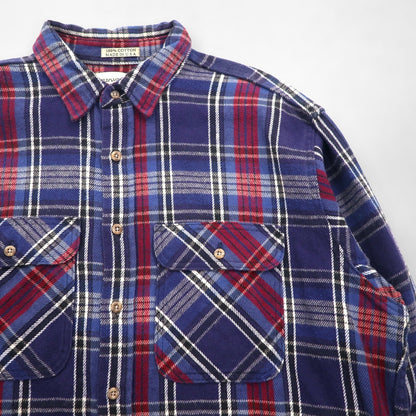 90s USA Vintage Flannel Shirt FIELDMASTER ヘビー フランネルシャツ XL チェック 胸ポケット USA製 90年代