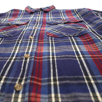 90s USA Vintage Flannel Shirt FIELDMASTER ヘビー フランネルシャツ XL チェック 胸ポケット USA製 90年代