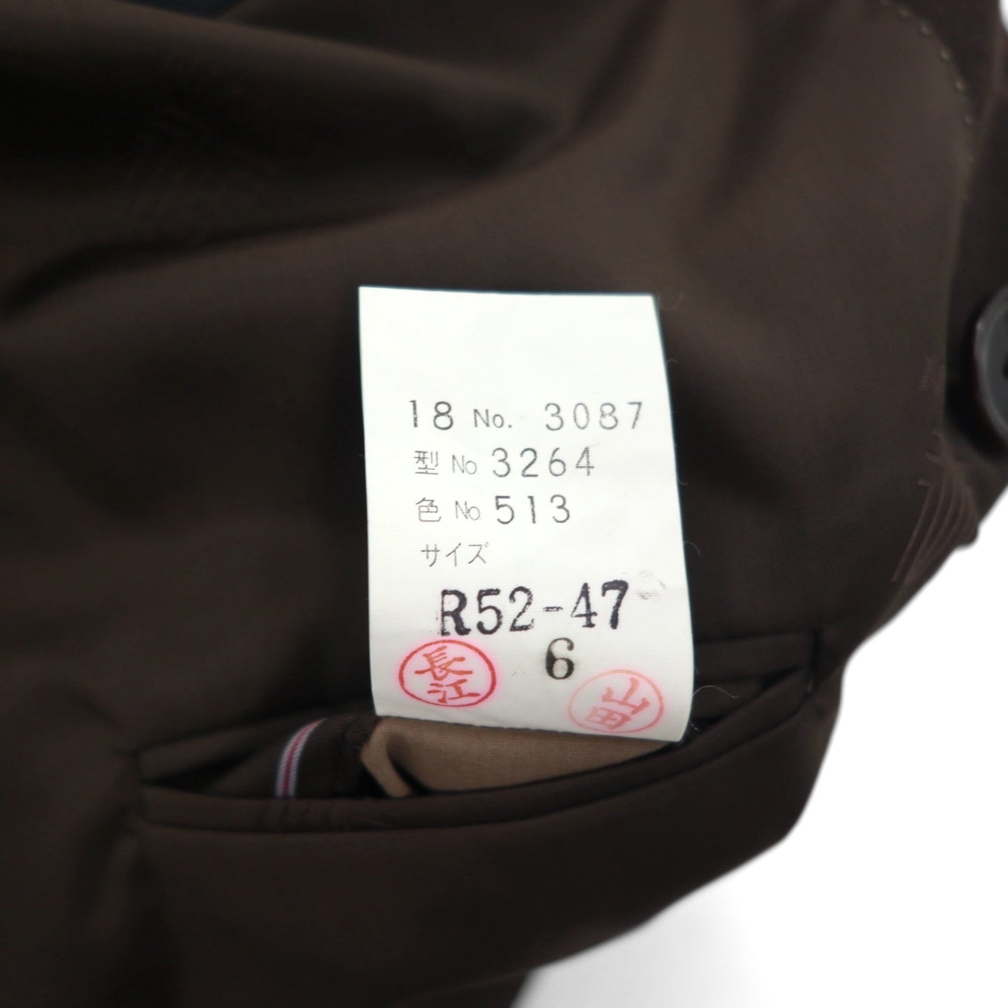 LANVIN ダブルブレスト ピークドラペル スーツ ブレザー セットアップ L ダークブラウン ウール メタルボタン ワイド