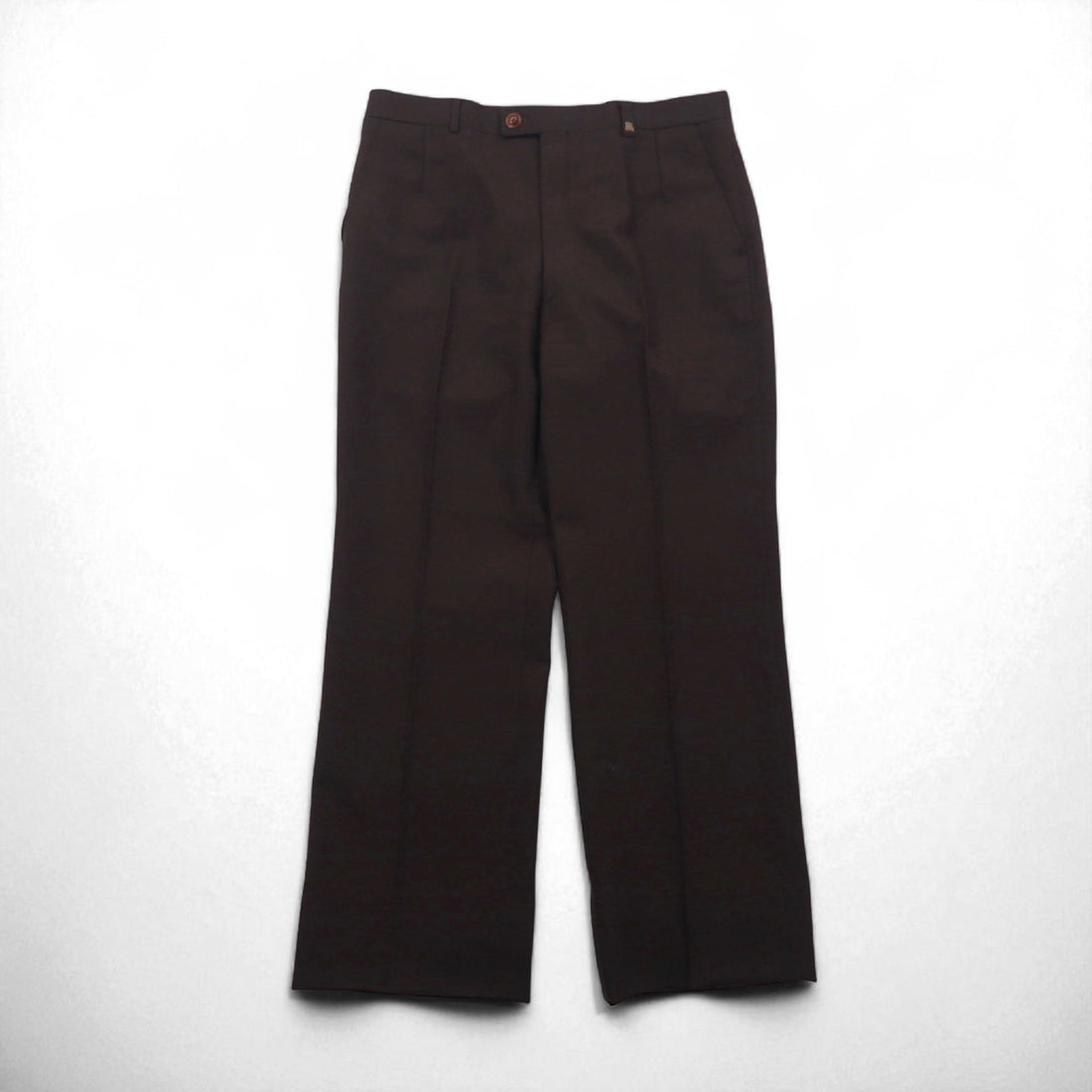 LANVIN Double-Breasted Peak Lapel Suit and Blazer Set, Size L, Dark Brown Wool with Metal Buttons, Wide Fit