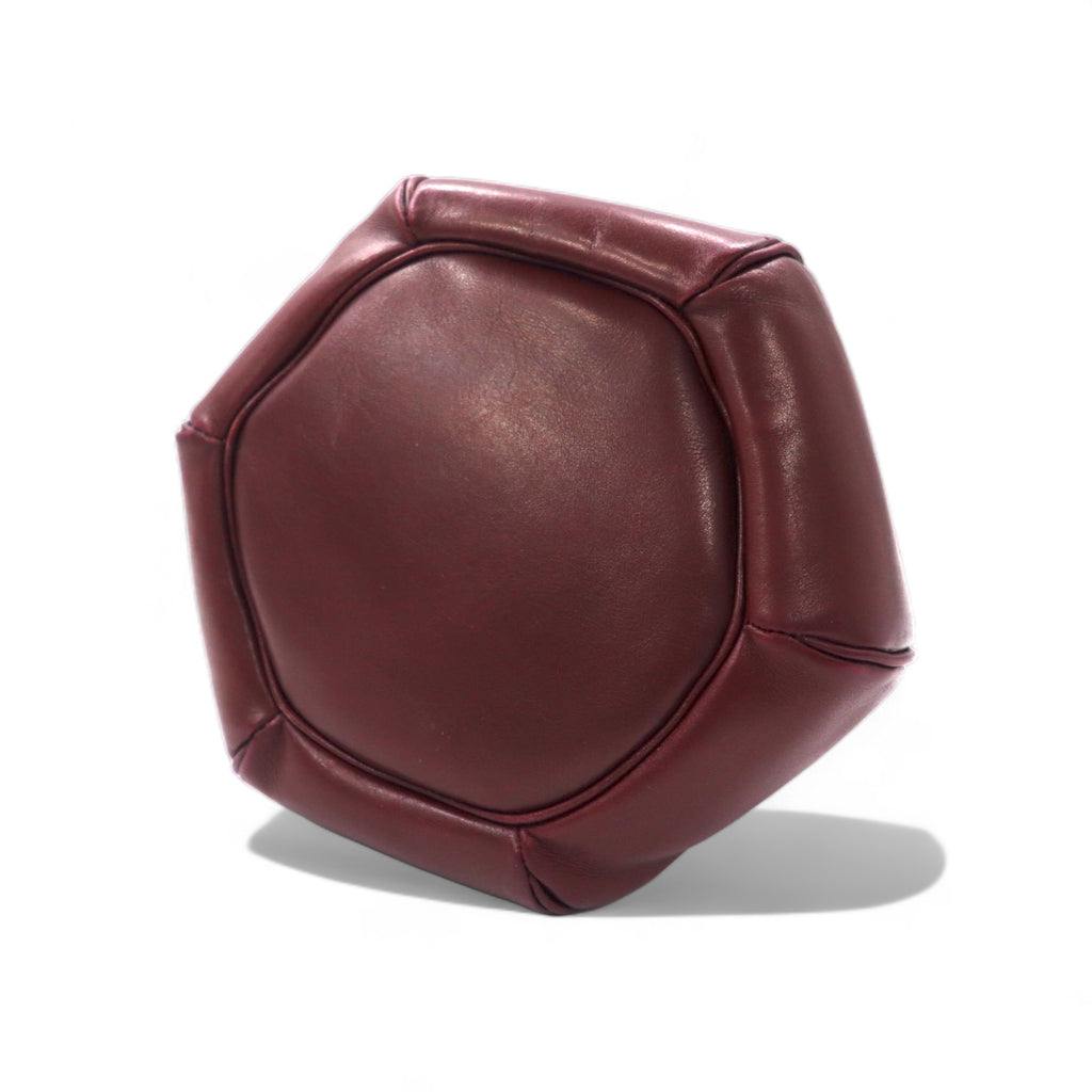Cartier Old Must Line Drawstring Shoulder Bag Bordeaux Leather Vintage