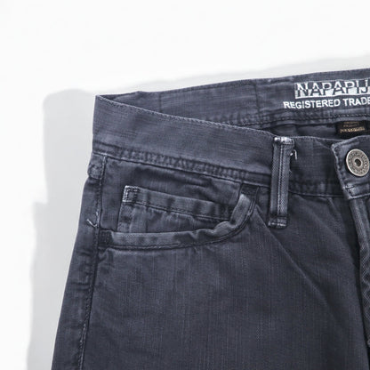 NAPAPIJRI ルーマニア製 ブラック デニムパンツ M グレー ストレート N0YUNUH89