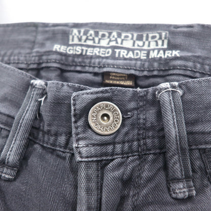NAPAPIJRI ルーマニア製 ブラック デニムパンツ M グレー ストレート N0YUNUH89