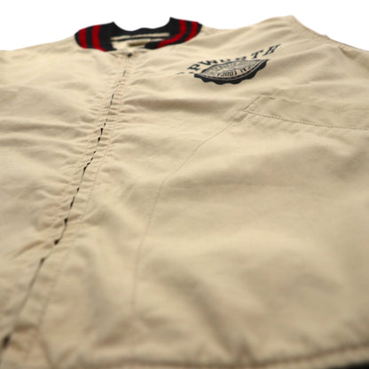 Champion ランタグ 復刻 スポーツジャケット ブルゾン L ベージュ リブライン 刺繍ワッペン