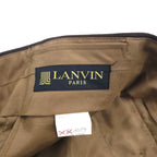 LANVIN Double-Breasted Peak Lapel Suit and Blazer Set, Size L, Dark Brown Wool with Metal Buttons, Wide Fit
