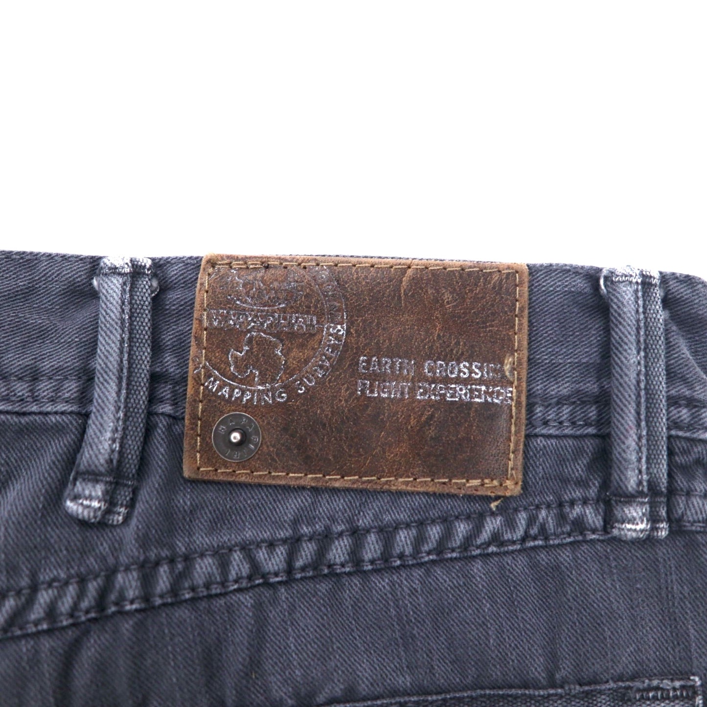 NAPAPIJRI ルーマニア製 ブラック デニムパンツ M グレー ストレート N0YUNUH89