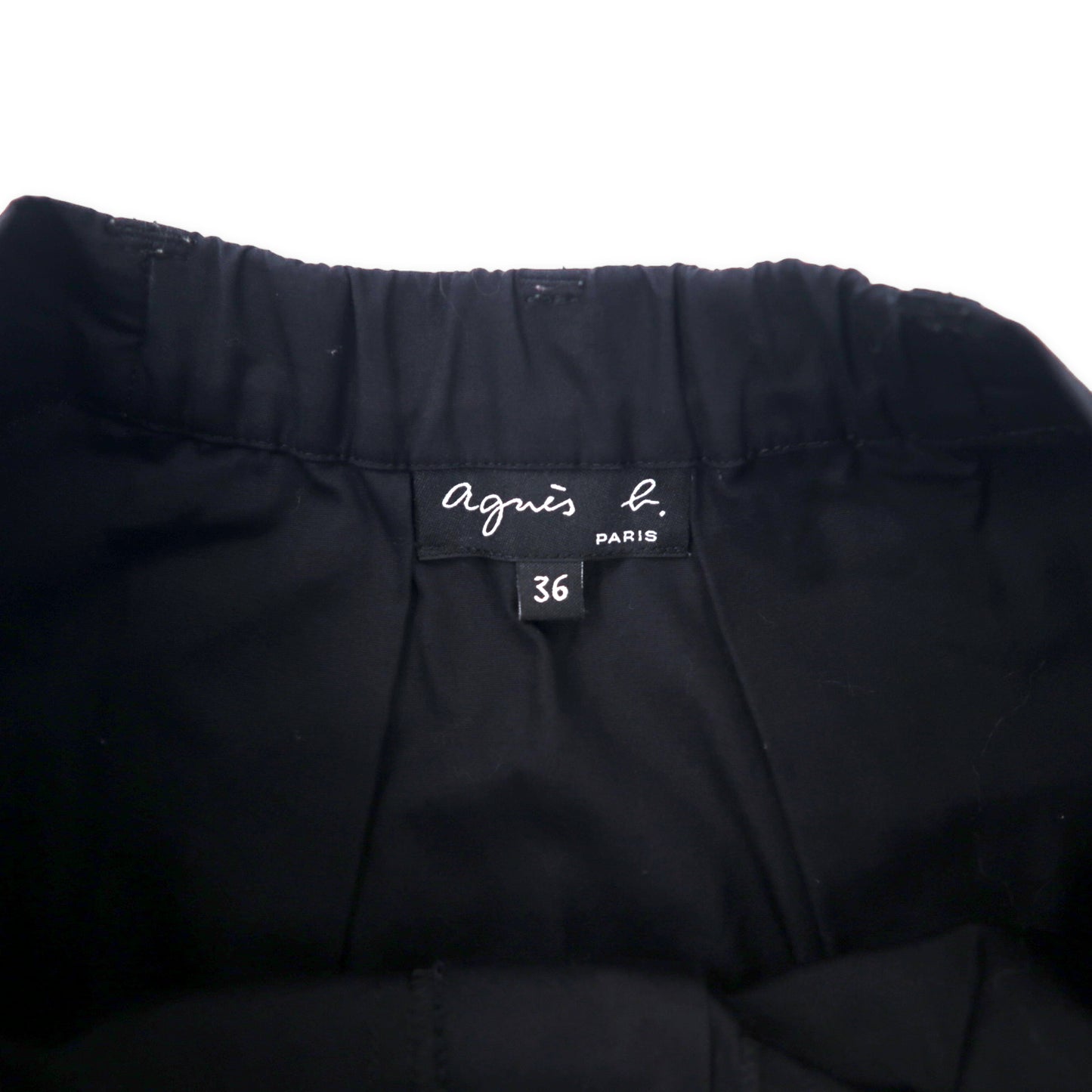 agnes b. フロントボタン フレアスカート 36 ブラック コットン 日本製