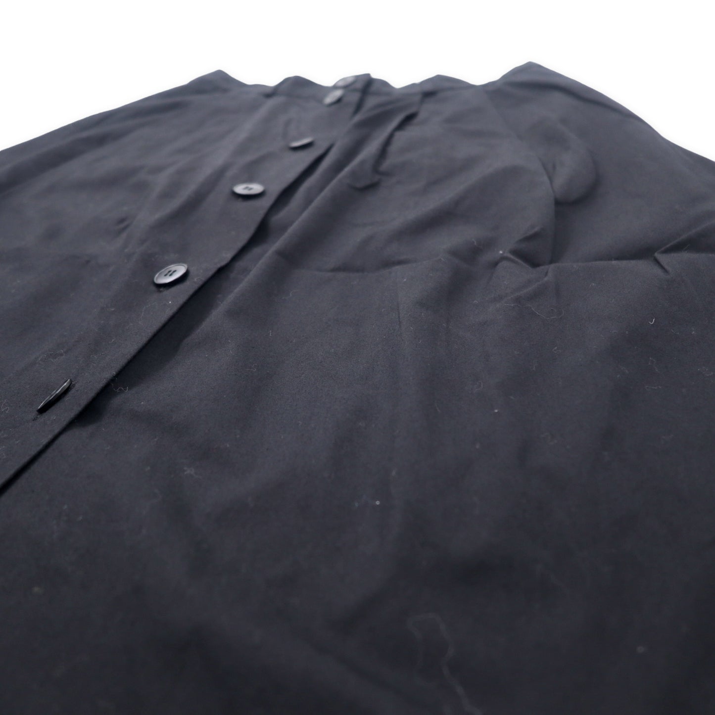 agnes b. フロントボタン フレアスカート 36 ブラック コットン 日本製