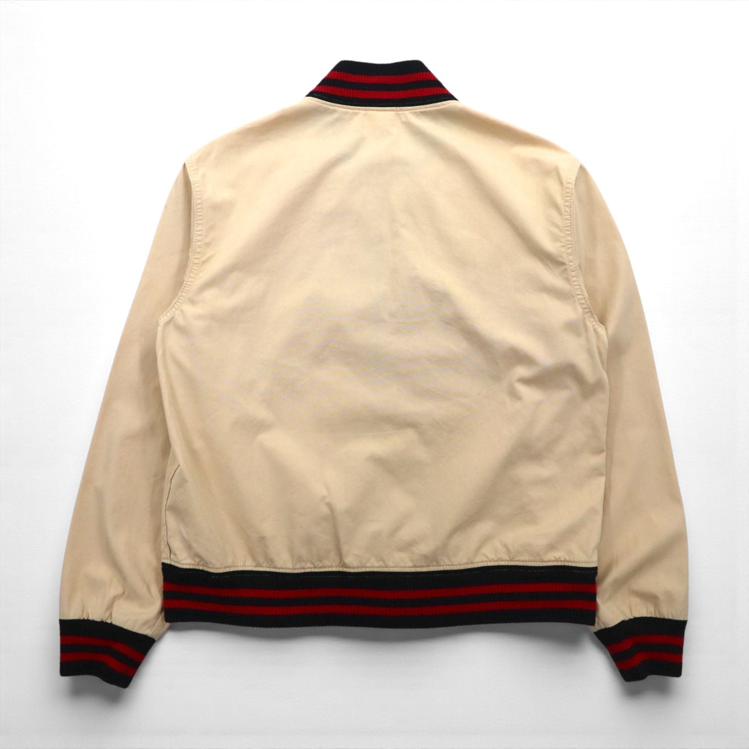 Champion ランタグ 復刻 スポーツジャケット ブルゾン L ベージュ リブライン 刺繍ワッペン