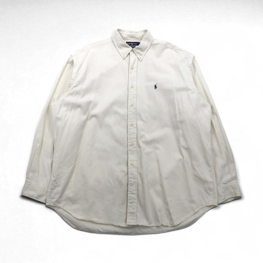 Ralph Lauren 90年代 BLAIRE オックスフォード ボタンダウンシャツ 2XL ホワイト スモールポニー刺繍 ビッグサイズ