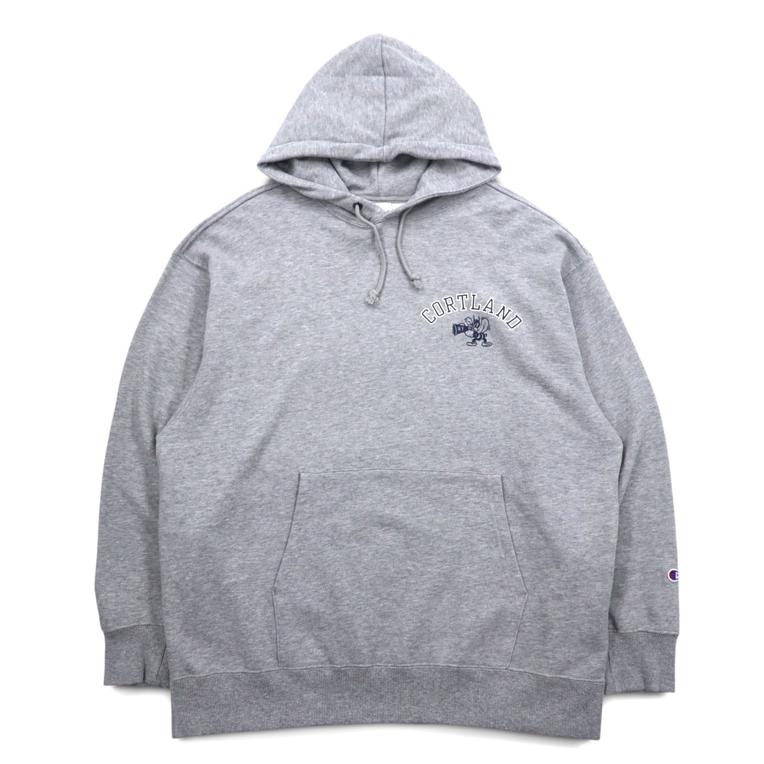 Champion Pullover Hoodie XL Grey Cotton Back Print CORTLAND C8-U112