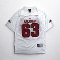 adidas ゲームシャツ L ホワイト メッシュ NFL ARKANSAS ポリエステル ナンバリング
