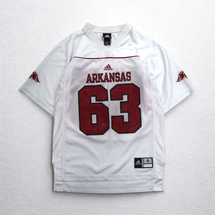 adidas ゲームシャツ L ホワイト メッシュ NFL ARKANSAS ポリエステル ナンバリング