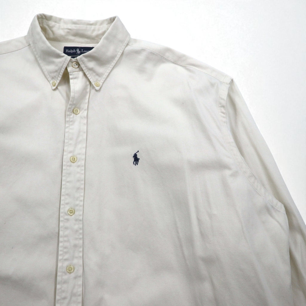 Ralph Lauren 90s Blaire Oxford Button-Down Shirt, White, 2XL, with Small Pony Embroidery