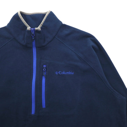 Columbia ハーフジップ フリースジャケット 2XL ネイビー 胸ポケット WM6352