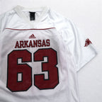 adidas ゲームシャツ L ホワイト メッシュ NFL ARKANSAS ポリエステル ナンバリング