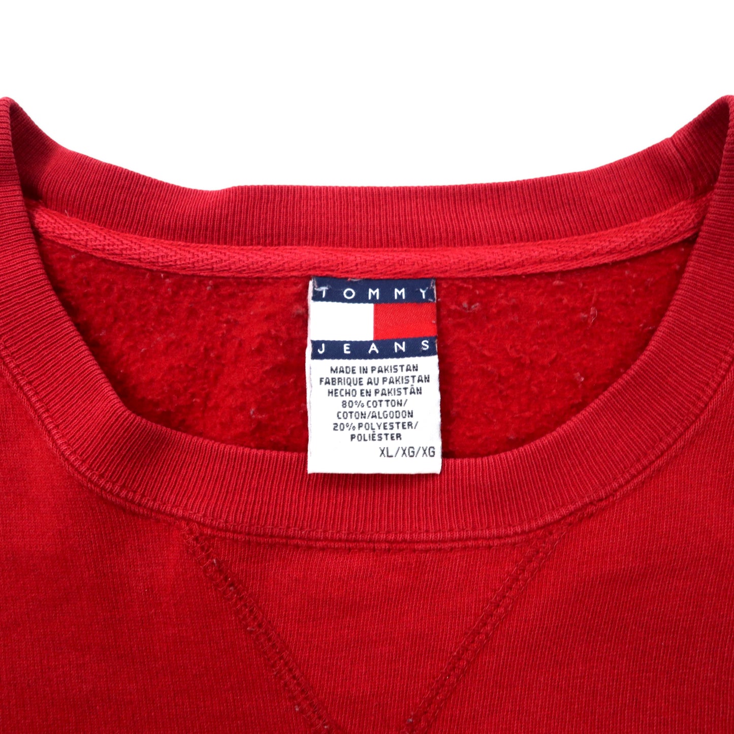 TOMMY JEANS Big Size 90s Logo Sweatshirt XL Red Cotton HILFIGER