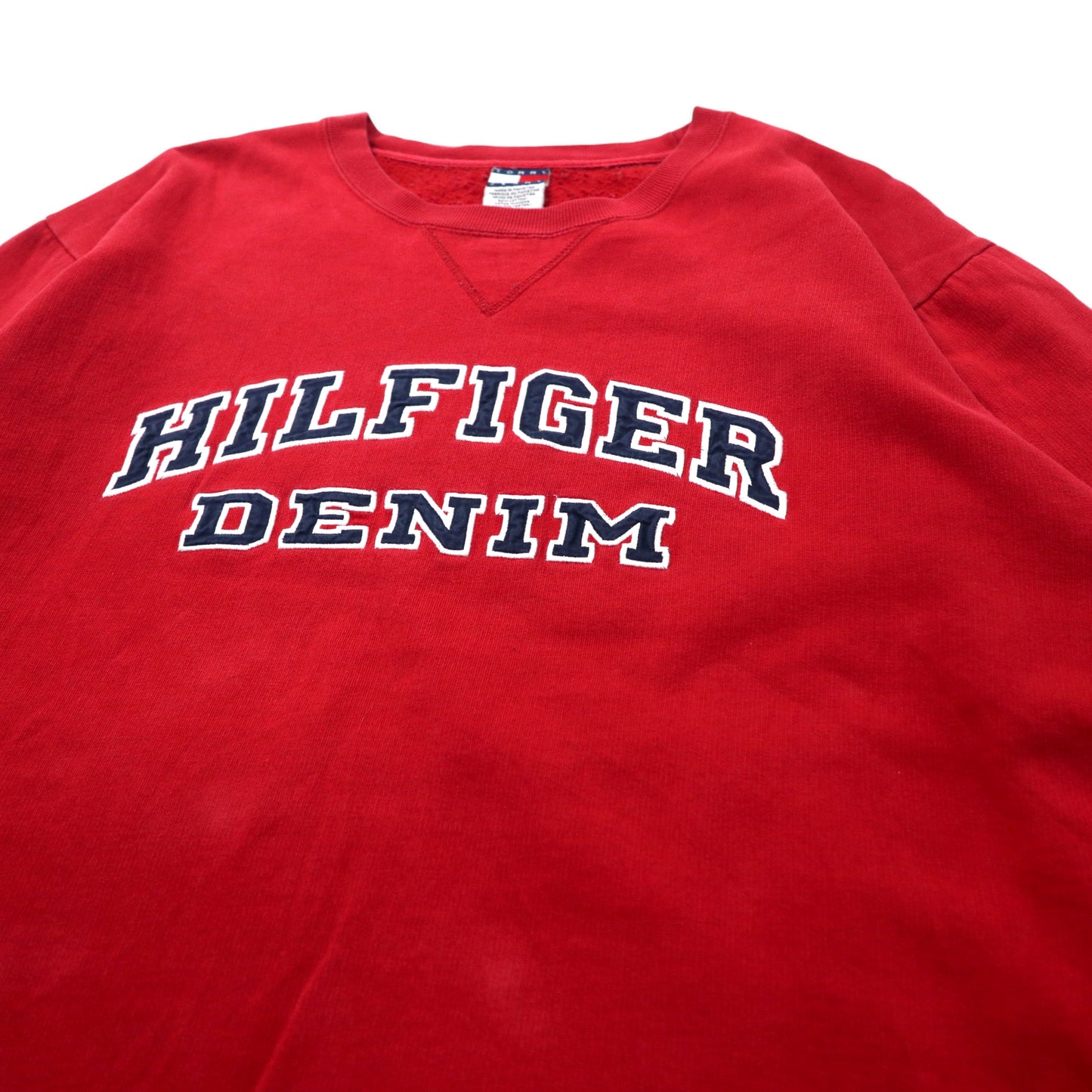 TOMMY JEANS Big Size 90s Logo Sweatshirt XL Red Cotton HILFIGER