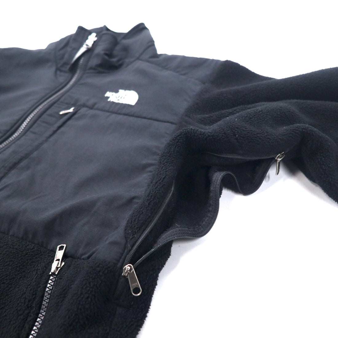 THE NORTH FACE Denali Jacket POLARTEC Fleece S Black Polyester Logo Embroidery