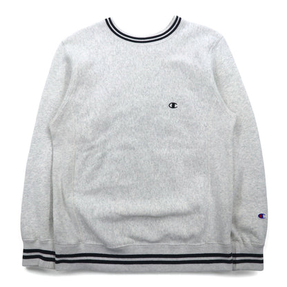 Champion リバースウィーブ REVERSE WEAVE リブライン スウェット M グレー 青単タグ 復刻 C3-G029