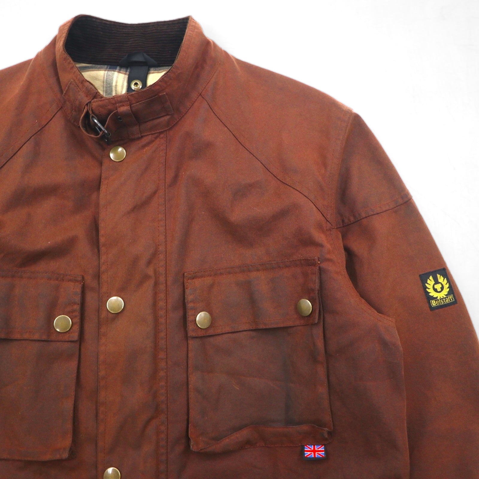 Belstaff Roadmaster Oiled Motorcycle Jacket XL Brown Checked