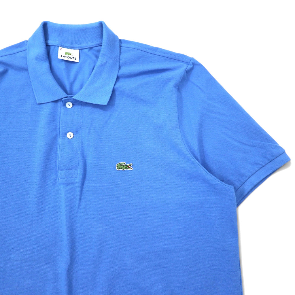 LACOSTE Polo Shirt 7 Blue Cotton Single Logo