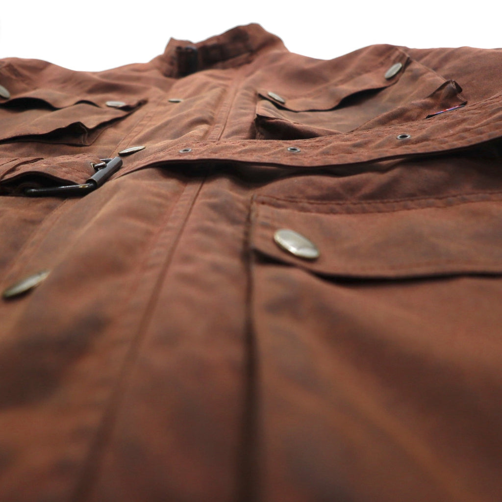 Belstaff Roadmaster Oiled Motorcycle Jacket, XL, Brown, Check Lining, Belt Included