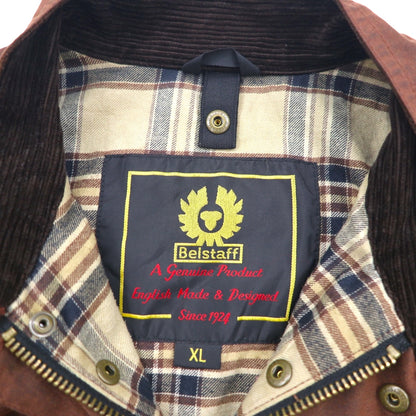 Belstaff ロードマスター オイルド モーターサイクルジャケット XL ブラウン 裏地チェック ベルト付き