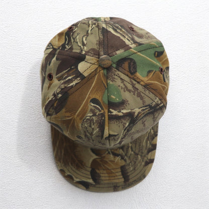 USA製 90年代 ADVANTAGE リアルツリーカモ アウトドア ベースボールキャップ FREE スナップバック カーキ コットン