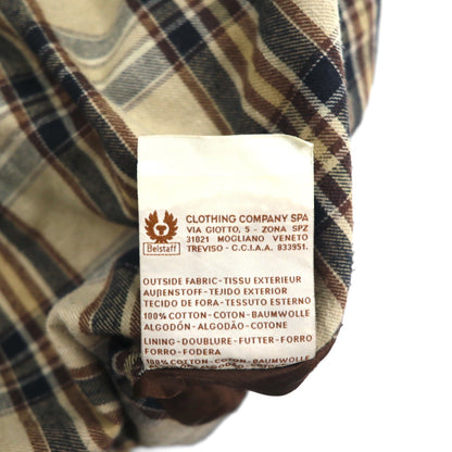 Belstaff ロードマスター オイルド モーターサイクルジャケット XL ブラウン 裏地チェック ベルト付き