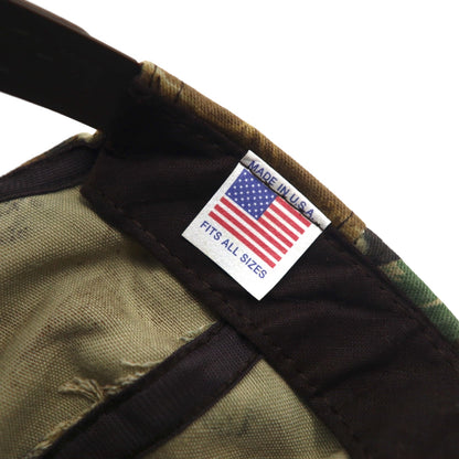 USA製 90年代 ADVANTAGE リアルツリーカモ アウトドア ベースボールキャップ FREE スナップバック カーキ コットン