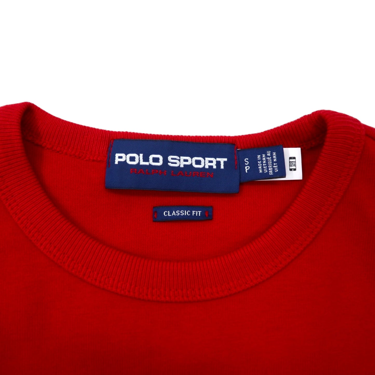 POLO SPORT RALPH LAUREN センターロゴ 刺繍 ヘビーウェイト Tシャツ S レッド コットン 星条旗