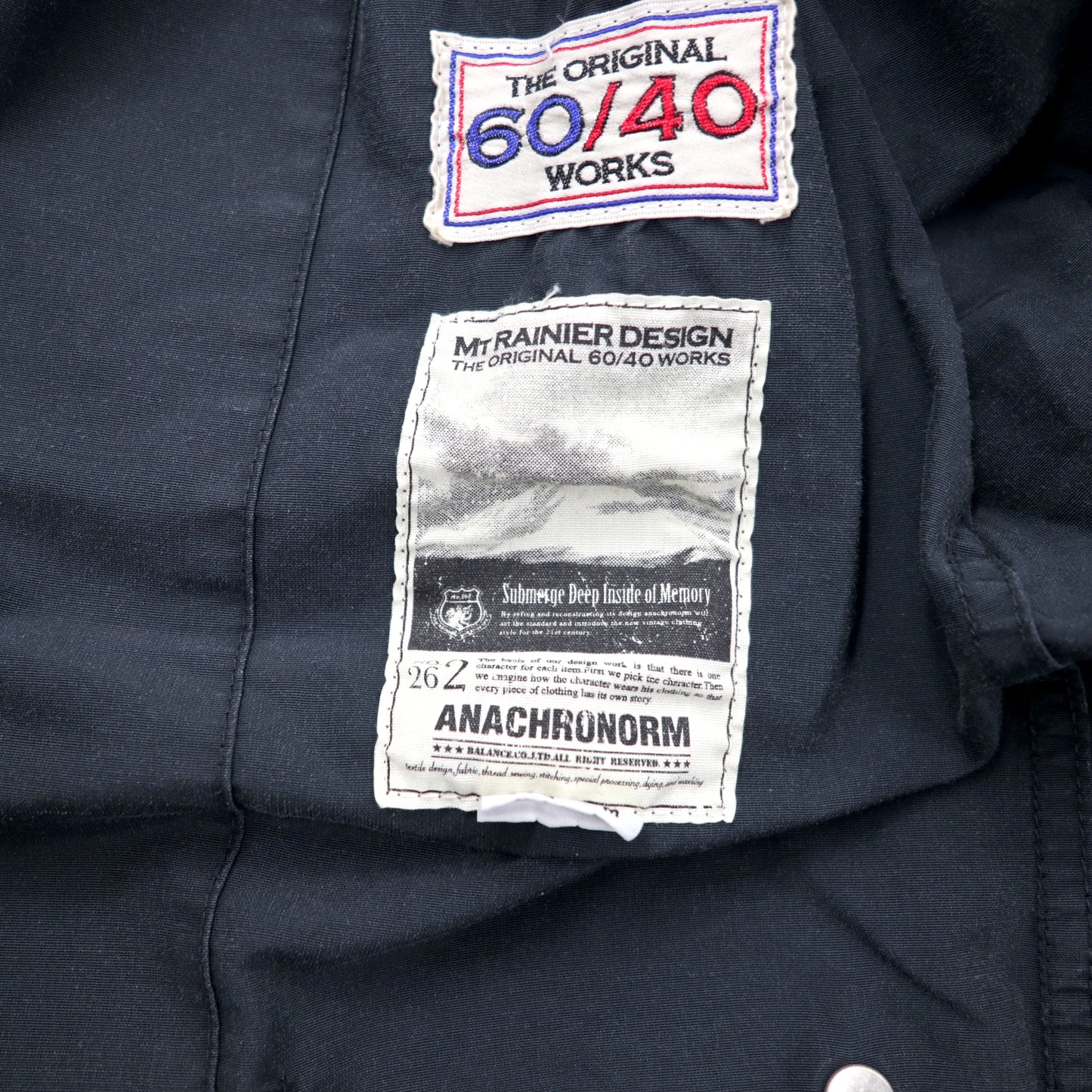 Anachronorm × Mt Rainier Design 60/40クロス マウンテンジャケット M ネイビー コットン ナイロン 未使用品