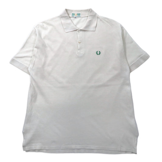 日本然リトテ-古着オンライン-イングランド製 FRED PERRY ポロシャツ 44 ホワイト コットン ワンポイントロゴ刺繍-England MADE FRED PERRY Polo Shirt 44 White Cotton One Point Logo Embroidery