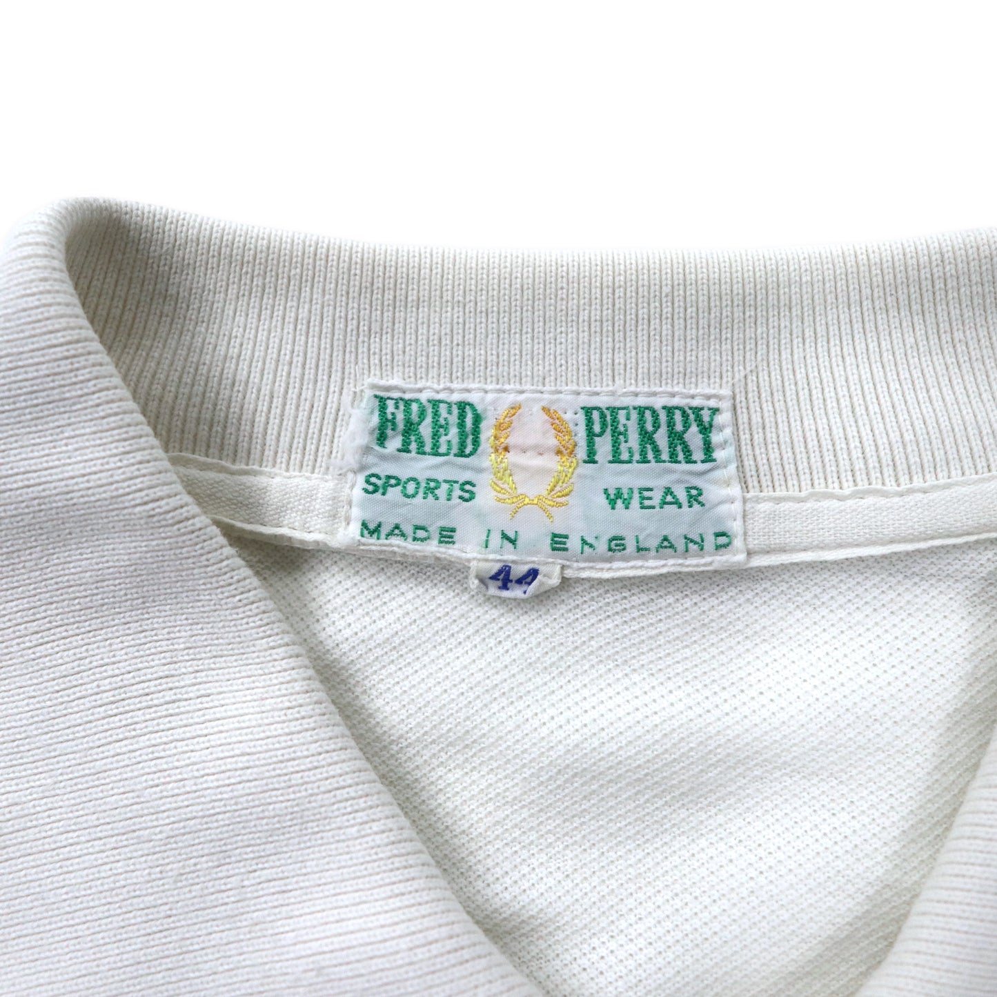 England MADE FRED PERRY Polo Shirt 44 White Cotton One Point Logo