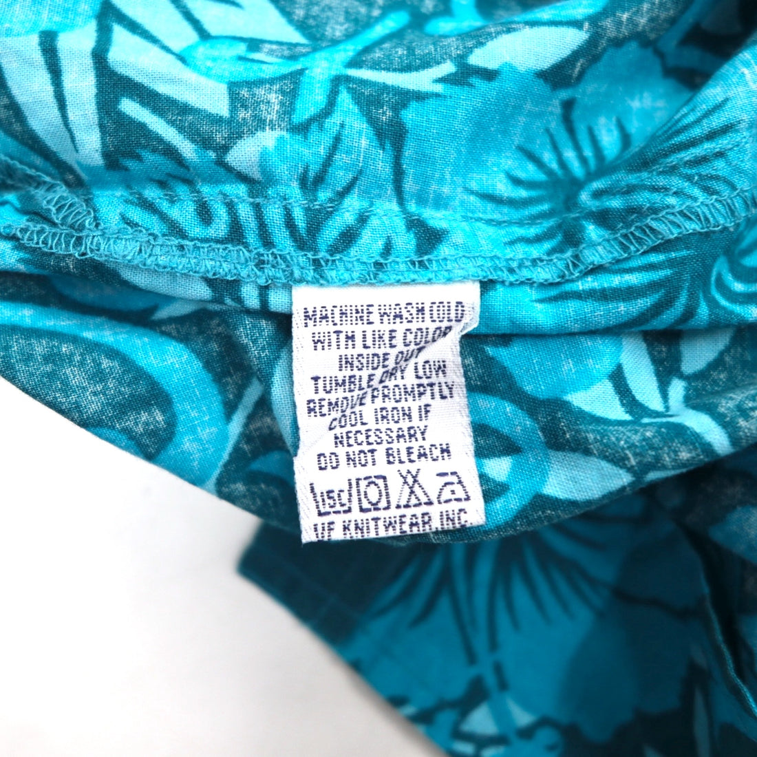 Lee SPORT 90s open collar aloha shirt L blue cotton all-over hibiscus pattern