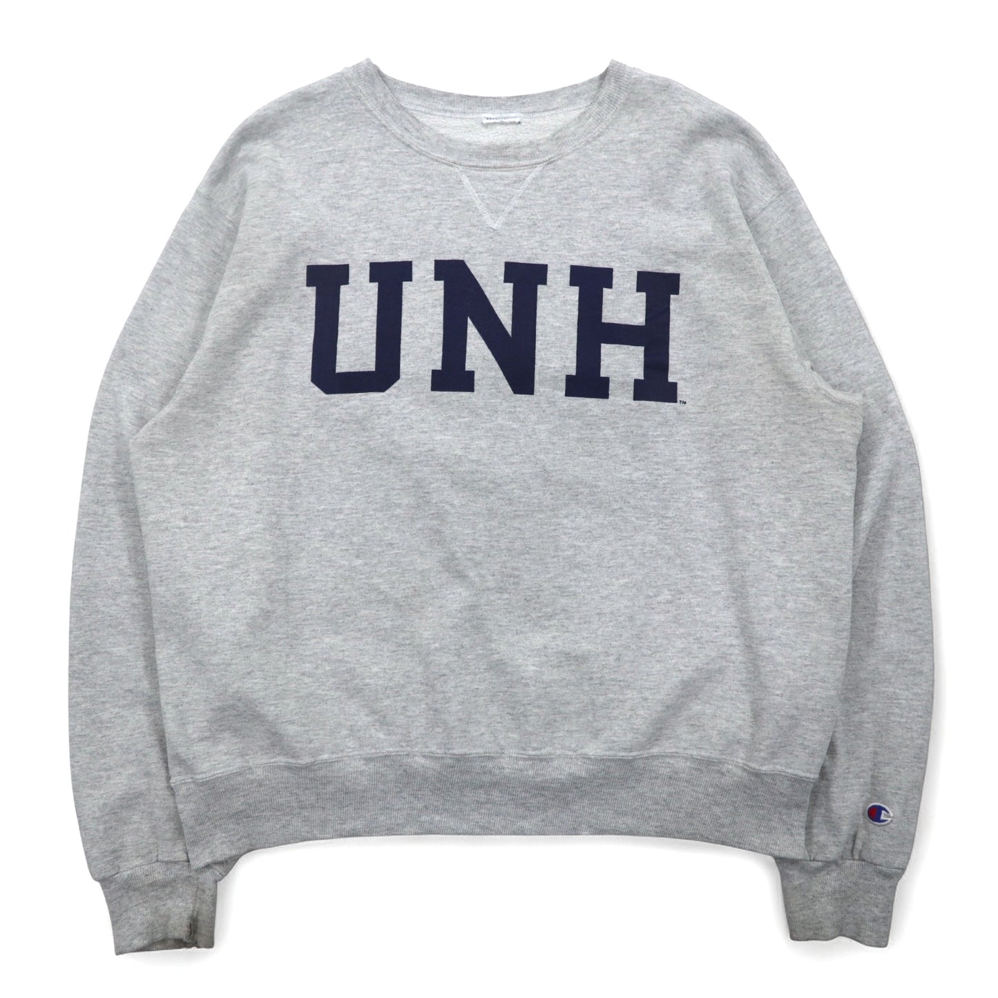 Champion カレッジ プリント スウェット L グレー コットン UNH