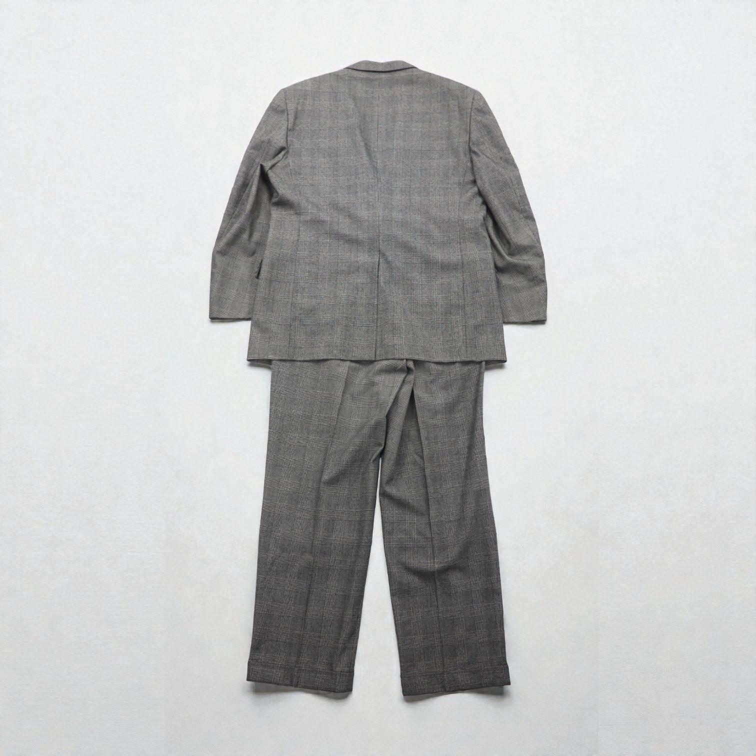 Brooks Brothers 2B セットアップ スーツ L グレンチェック ウール 2タック ワイド センタープレス