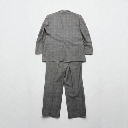 Brooks Brothers 2B セットアップ スーツ L グレンチェック ウール 2タック ワイド センタープレス