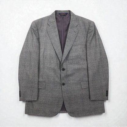 Brooks Brothers 2B セットアップ スーツ L グレンチェック ウール 2タック ワイド センタープレス
