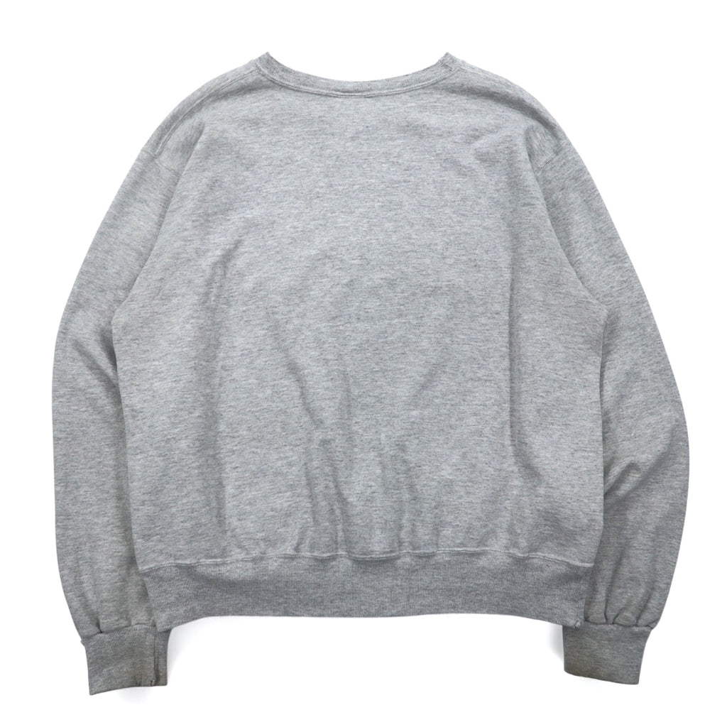 Champion College Print Sweatshirt L Grey Cotton UNH