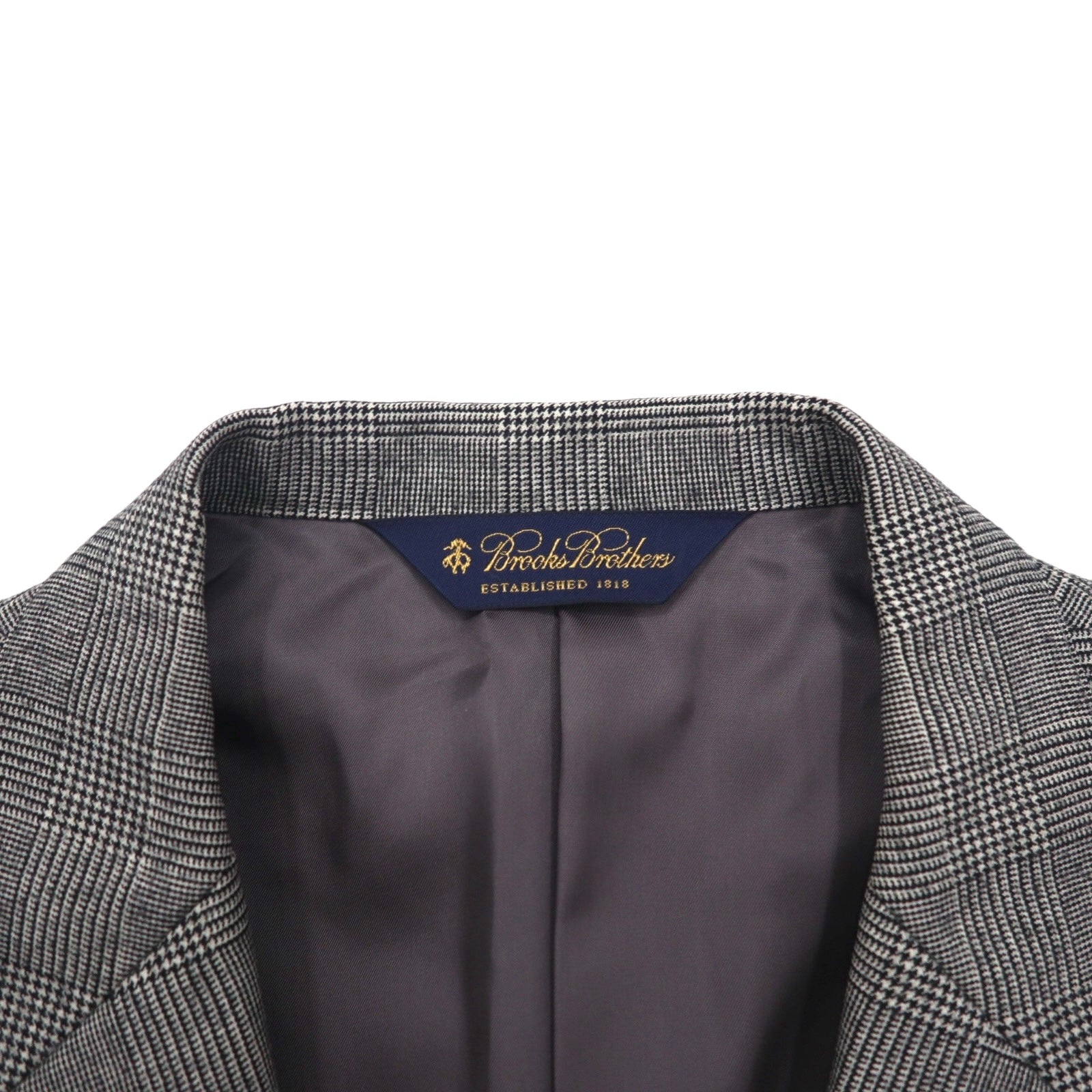 Brooks Brothers 2B セットアップ スーツ L グレンチェック ウール 2タック ワイド センタープレス